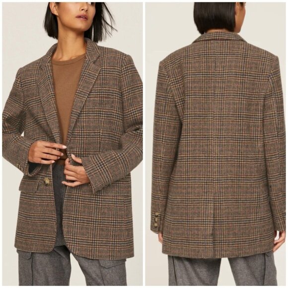 Vanessa Bruno Jackets & Blazers - Vanessa Bruno Garisa Plaid Wool Blazer Oversized FR 42 US XL